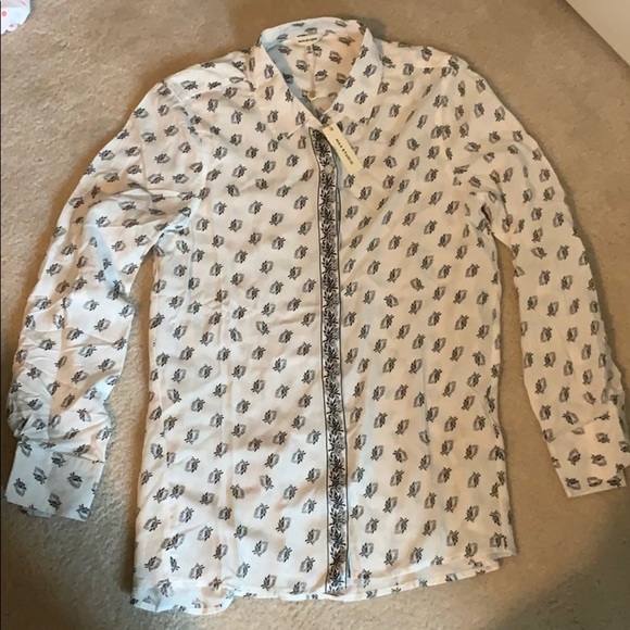 Max Studio black and white boyfriend blouse - Picture 5 of 9